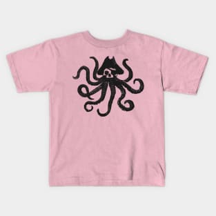 The black octopus pirate Kids T-Shirt